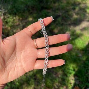 Rhinestone heart bracelet